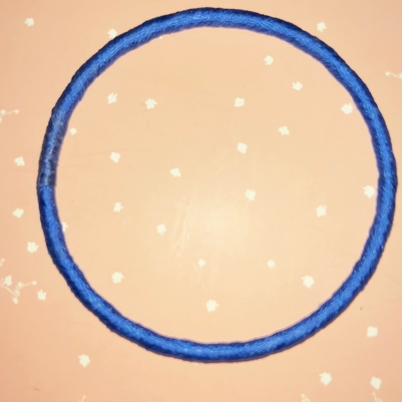 5pc Hand Wrapped Blue String Bangle Bracelets - Picture 2 of 8